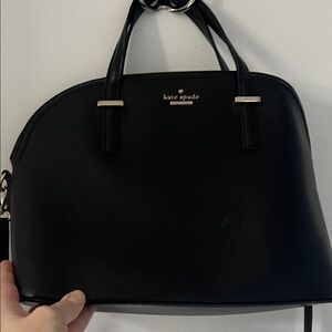 kate spade GUC Black Satchel with Gold Accents